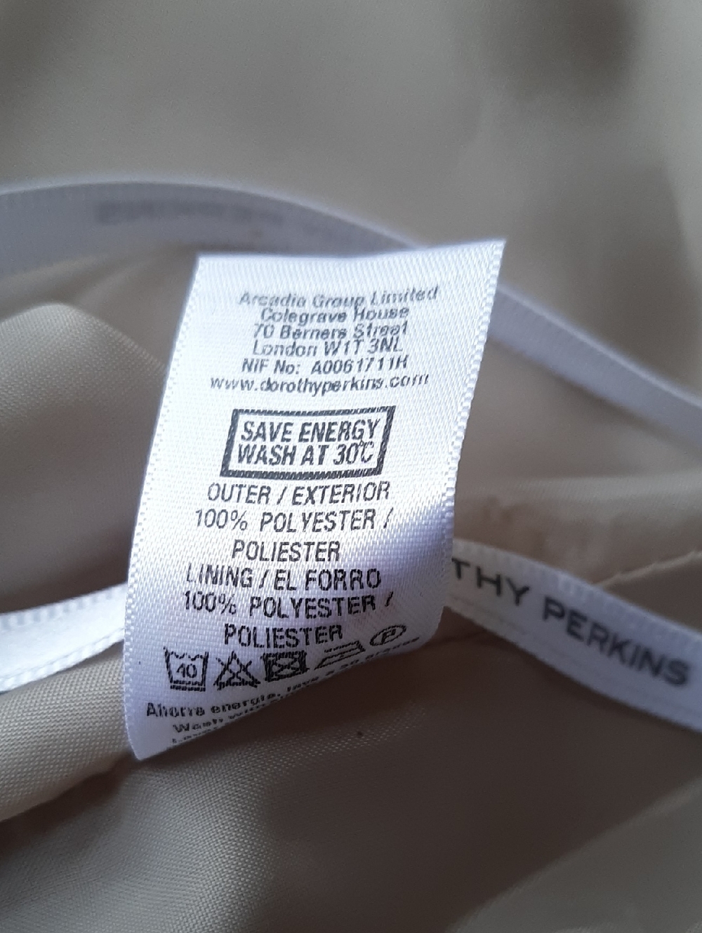 Dorothy Perkins Sleeveless Tan Sheath Dress Sz 10 NWT - Picture 9 of 9